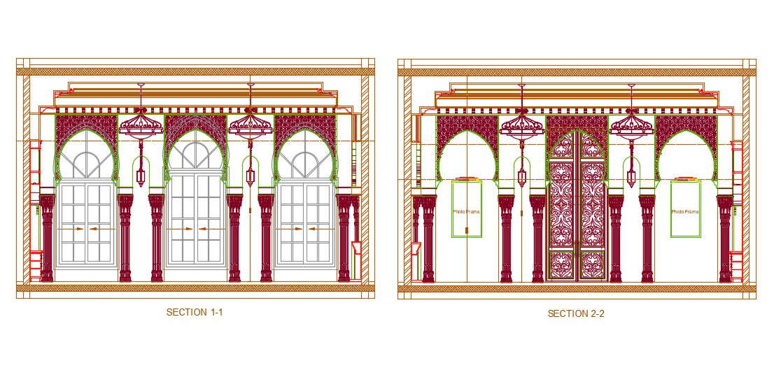 Facade Entrance Design AutoCAD Drawing Free Download 