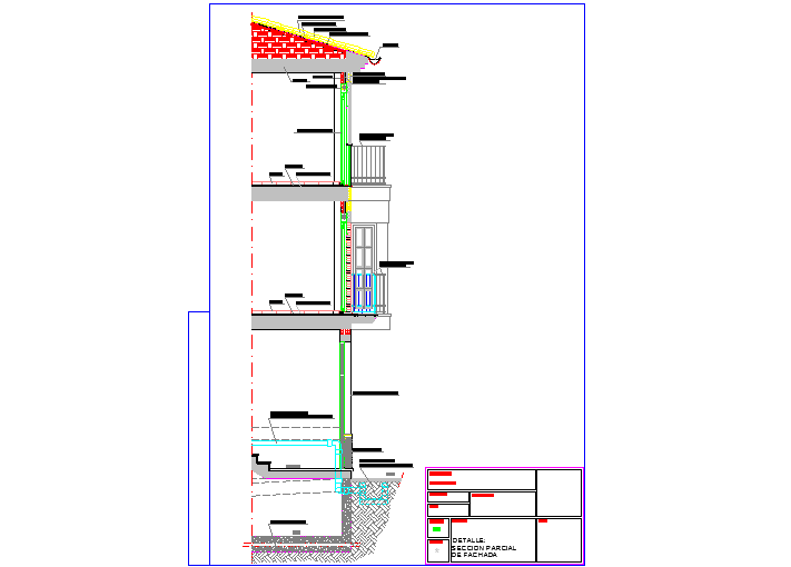 Facade section, balcony section details 