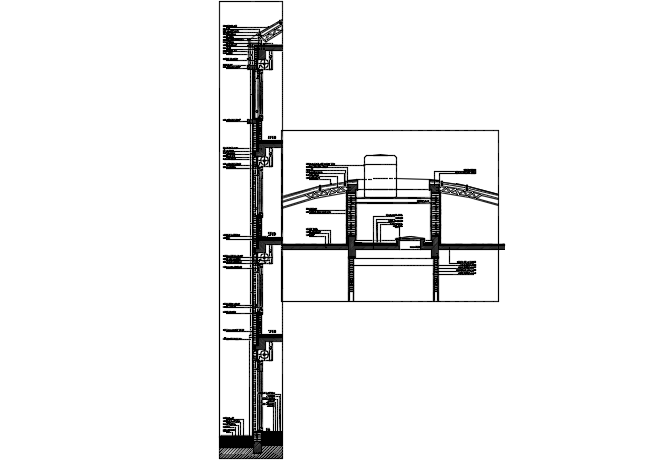 Facade section detail dwg file
