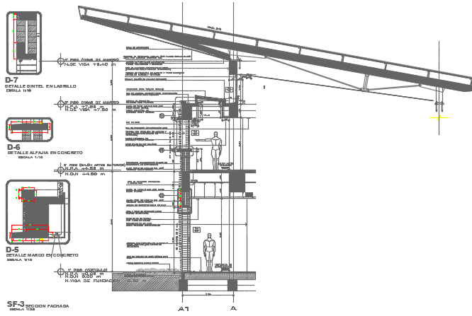 Facade section details dwg file