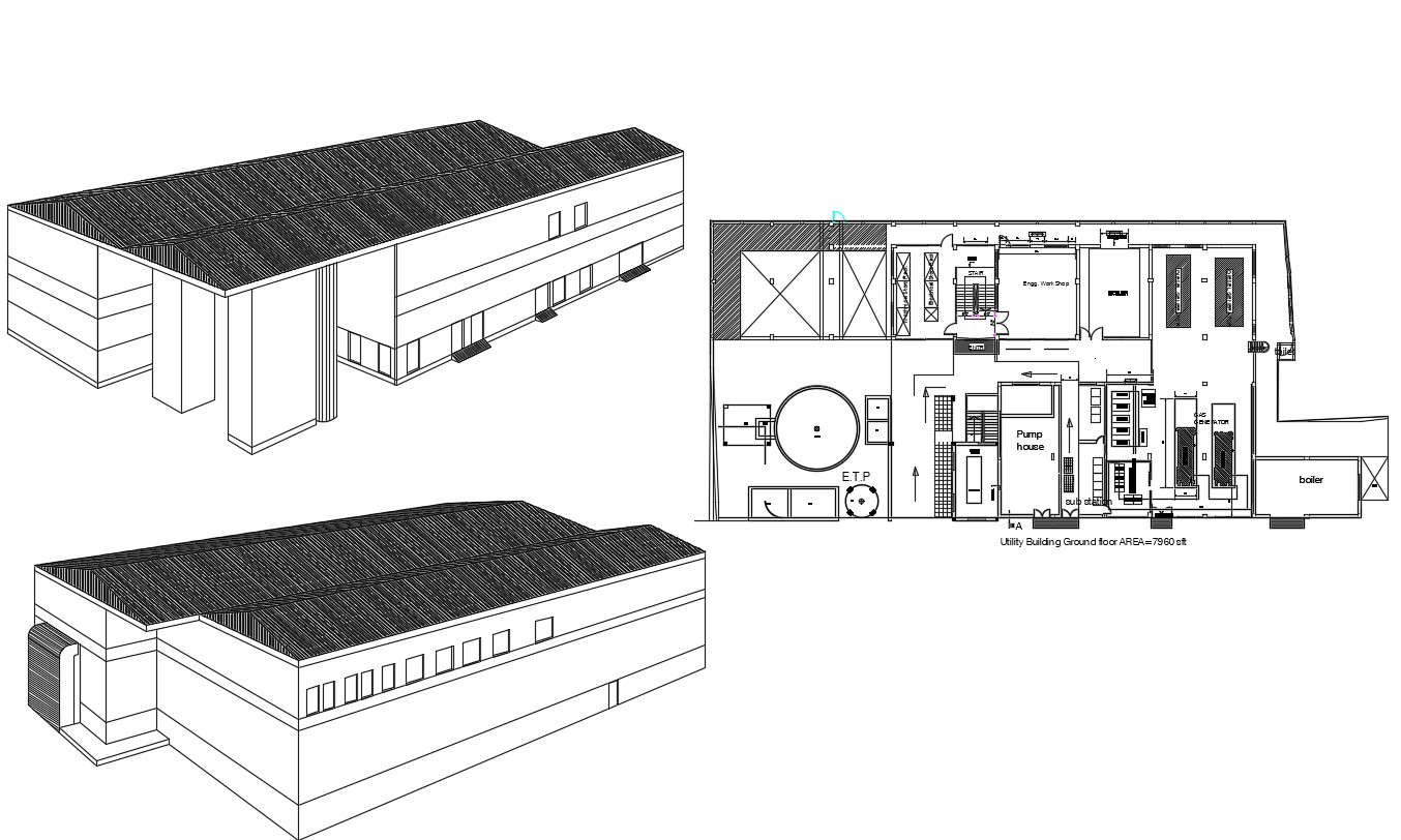 Factory Building Plan AutoCAD File