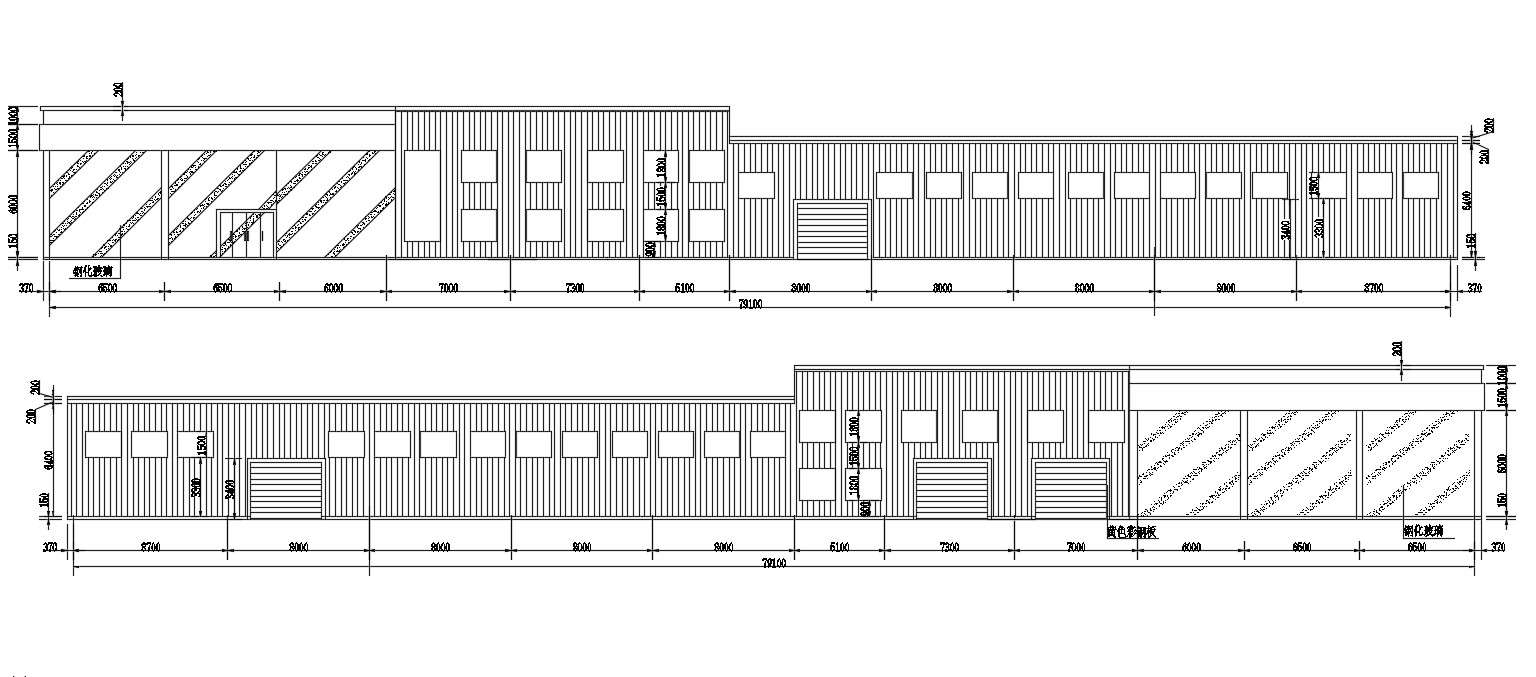 Factory Building Two Elevation AutoCAD File Free