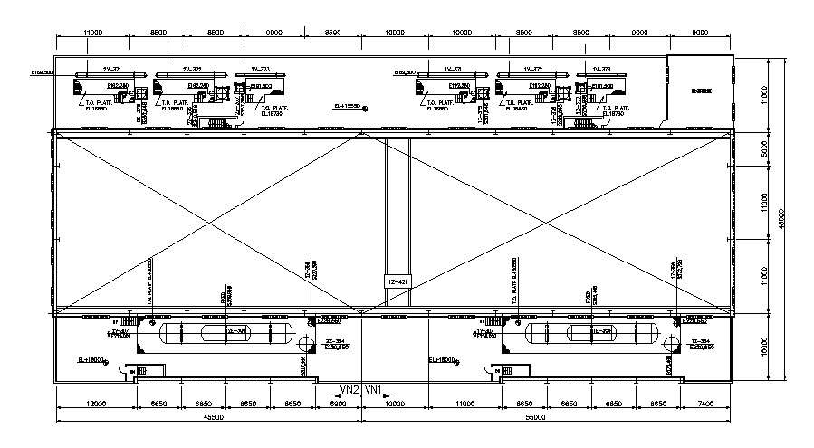 Factory Roof Plan With Dimension