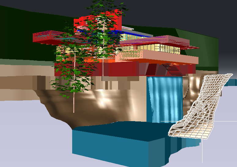 Falling water house by franklloydwrightin 3d