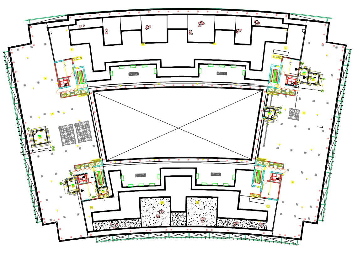 False Ceiling Light Layout Plan DWG File