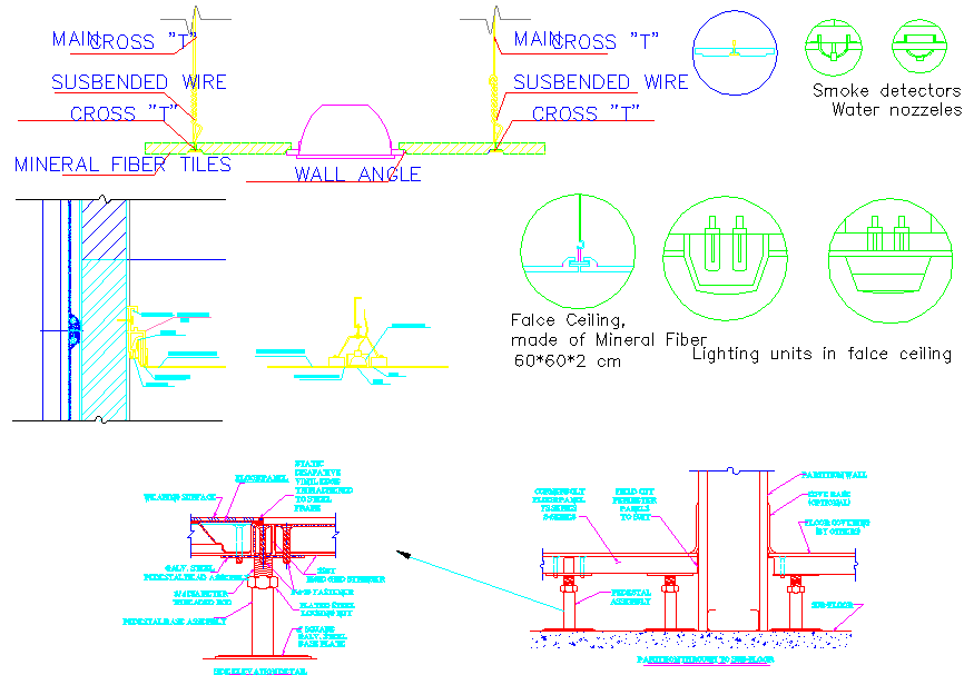 False ceiling and lights dwg file