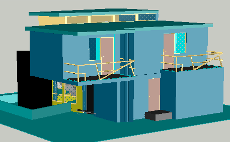Family house 3 D plan detail dwg file