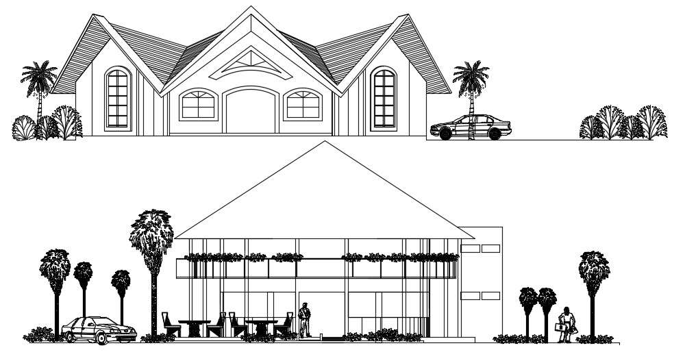 Fast Food Restaurant Building DWG File