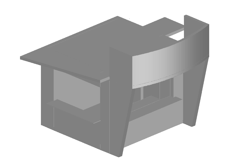 Fast Food Center 3D Plan View File in DWG Architectural Format