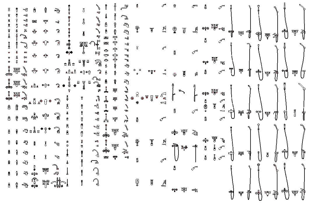 Faucets plan detail dwg.