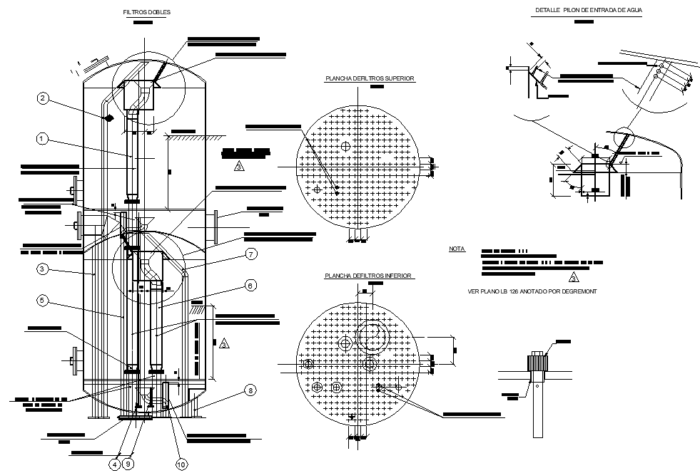 Filter machine detail dwg file