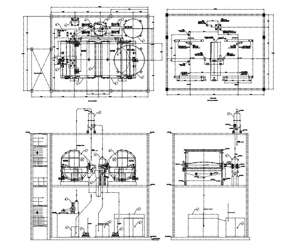 Filter Plant Process Machine AutoCAD Drawing Download DWG File