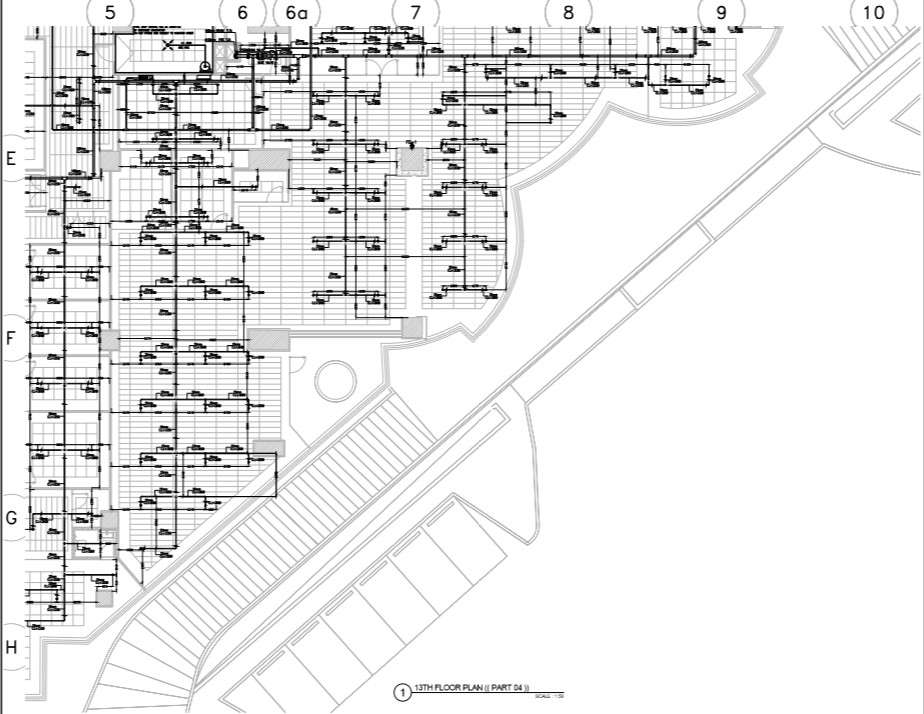 Fire fighting layout for building plan
