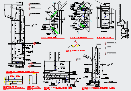 Fire place details design drawing