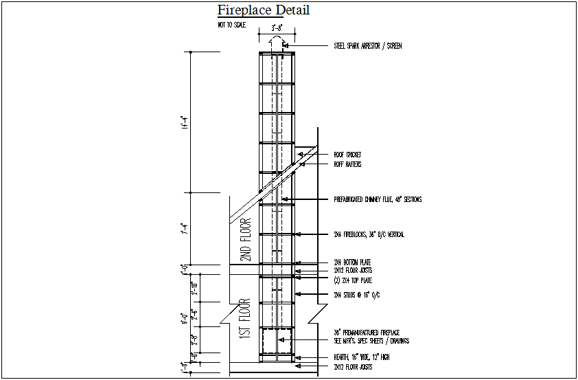 Fire place plan detail dwg file
