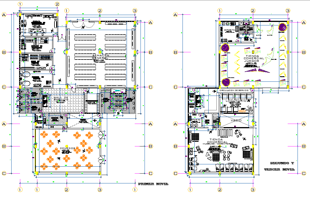 First floor and tarrece floor plan detail dwg file