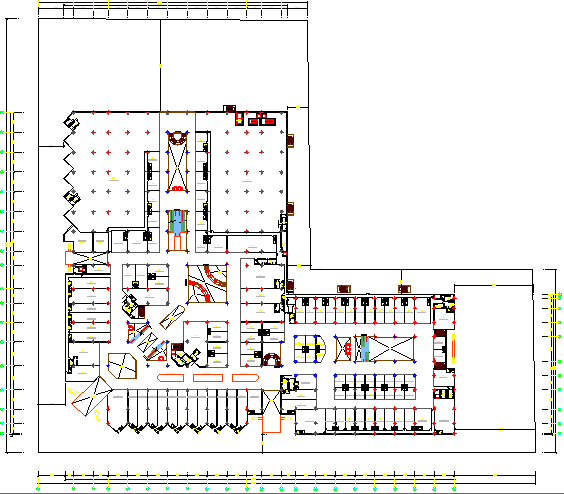 First floor layout plan details of shopping mall dwg file