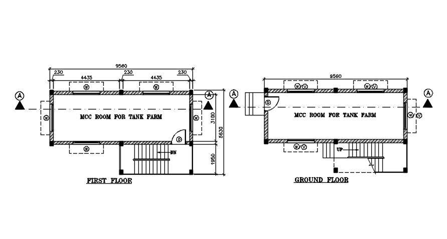 First floor and ground floor of MCC room details has given in this 2D Autocad DWG drawing file.  Download the 2D Autocad file.  