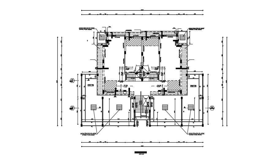 First floor plan layout of 17m x 23m.