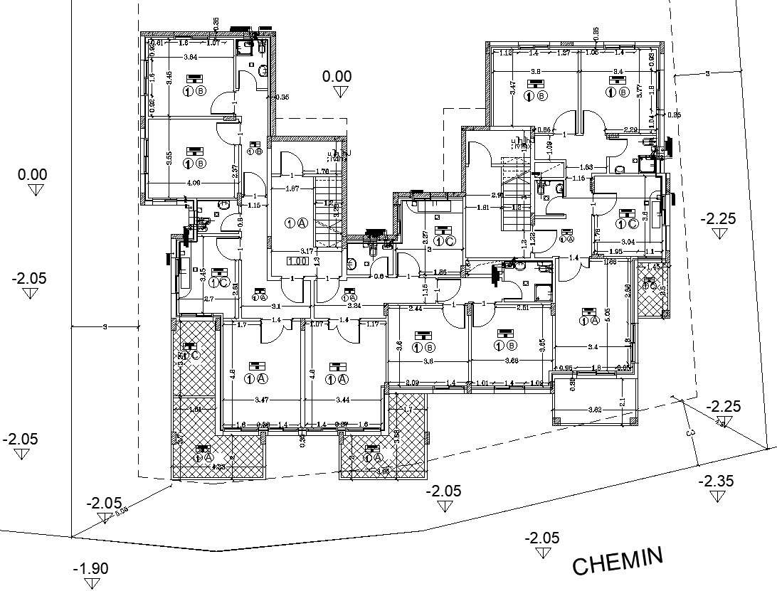 First floor plan of Water distribution in AutoCAD, dwg file.