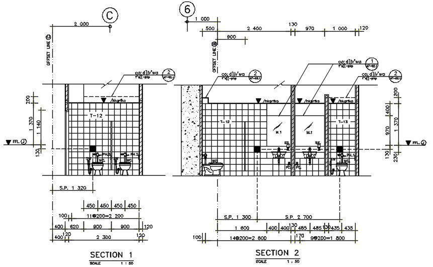 First floor toilet details of the hospital buildings has given in this Autocad DWG drawing file. Download the Autocad DWG drawing file.