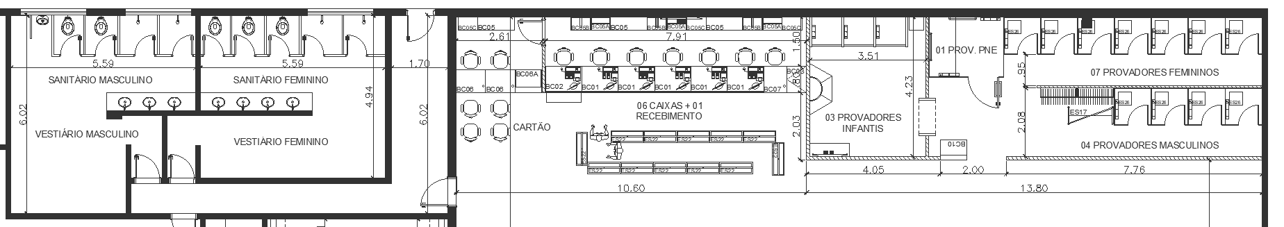 Fitting room for male , female and children's and toilet for men and women detail DWG AutoCAD file