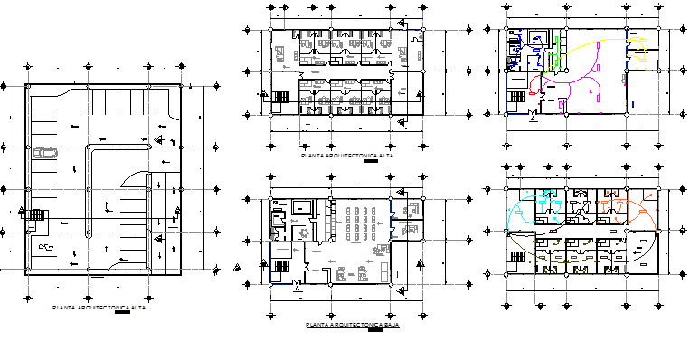 Five story bank office building floor plan details dwg file