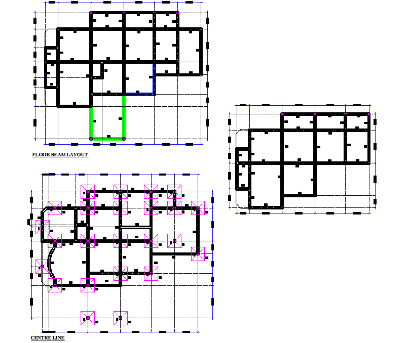 Floor beam layout detail