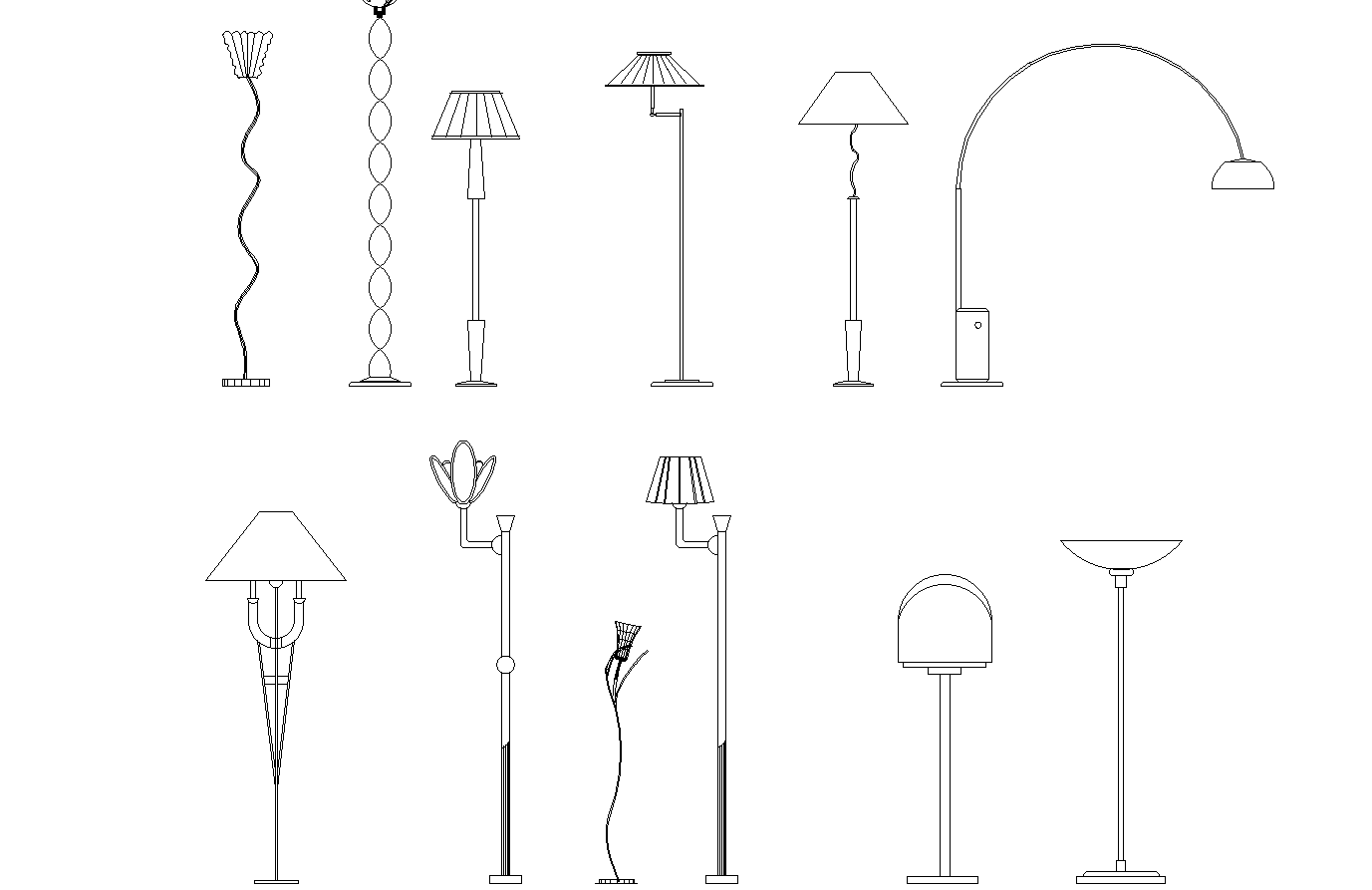 Floor lamp plan detail dwg.
