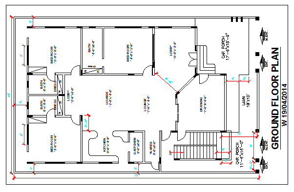 Floor plan of a hotel dwg file 