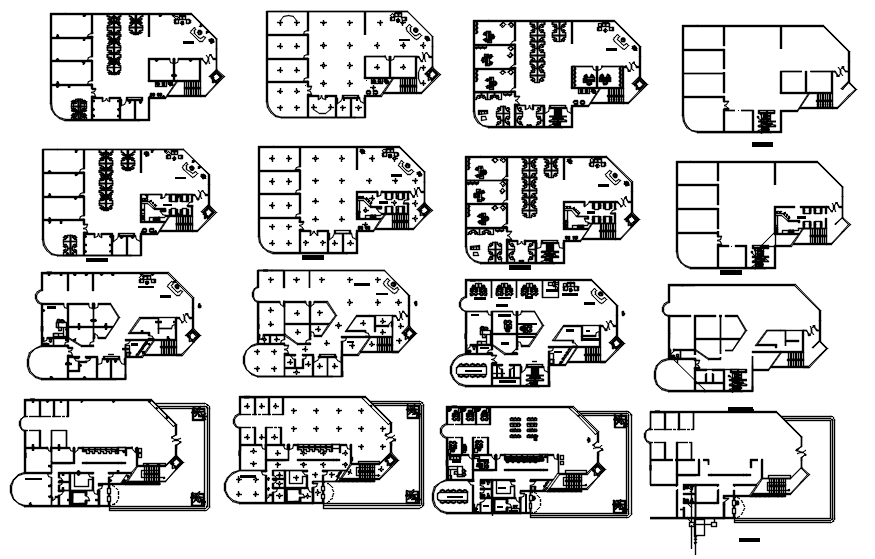 Floor plan of bank design with detail dimension in AutoCAD 