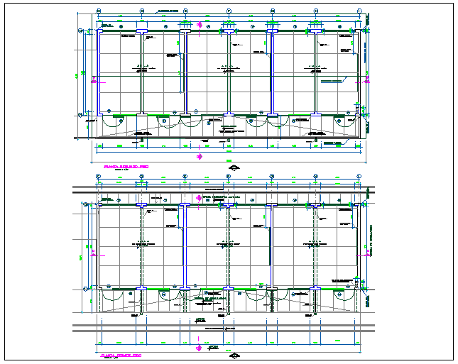 Floor plan of collage with construction detail dwg file