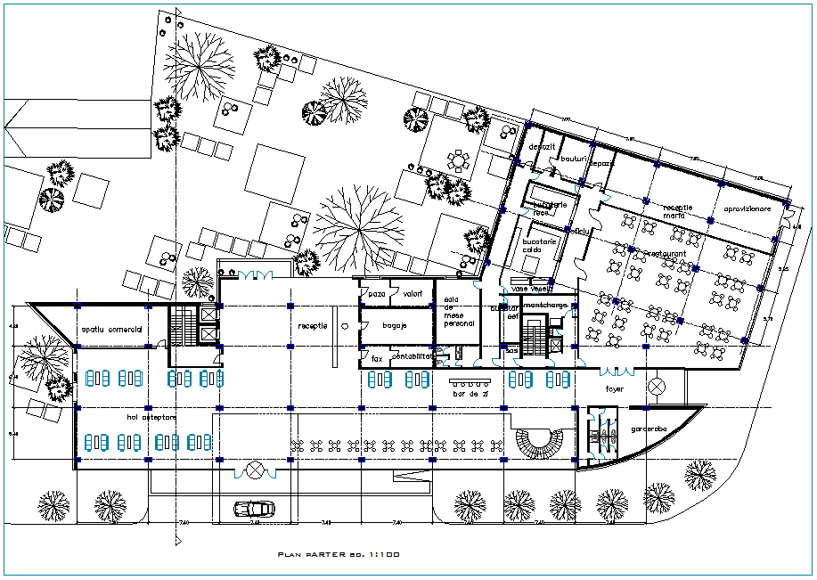 Floor plan of hotel dwg file 