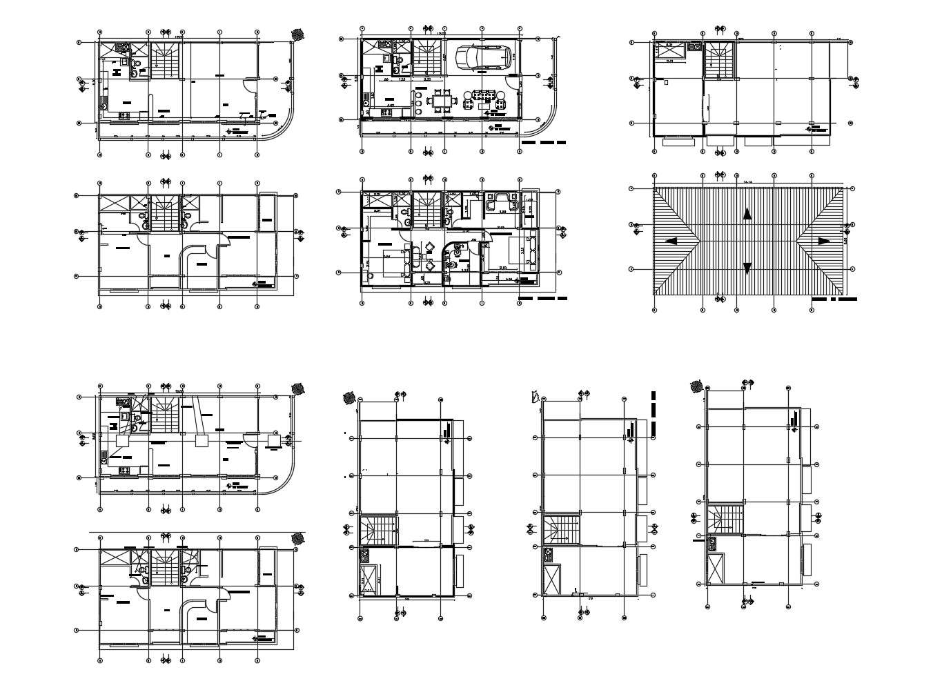 Floor plan of house design 12.00mtr x 6.00mtr in dwg file