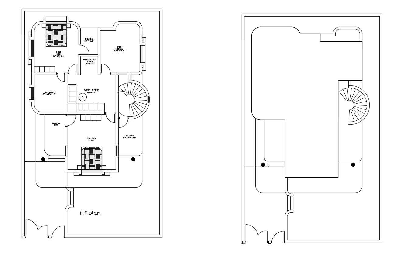 Floor plan of house design with detail dimension in dwg file
