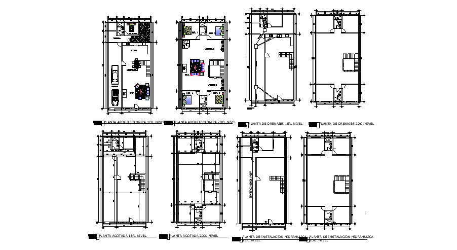 Floor plan of single-family house 13.33mtr x 26.67mtr with detail dimension in dwg file