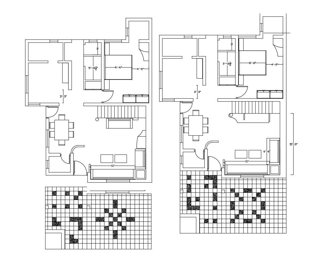 Floor plan of the house in autocad