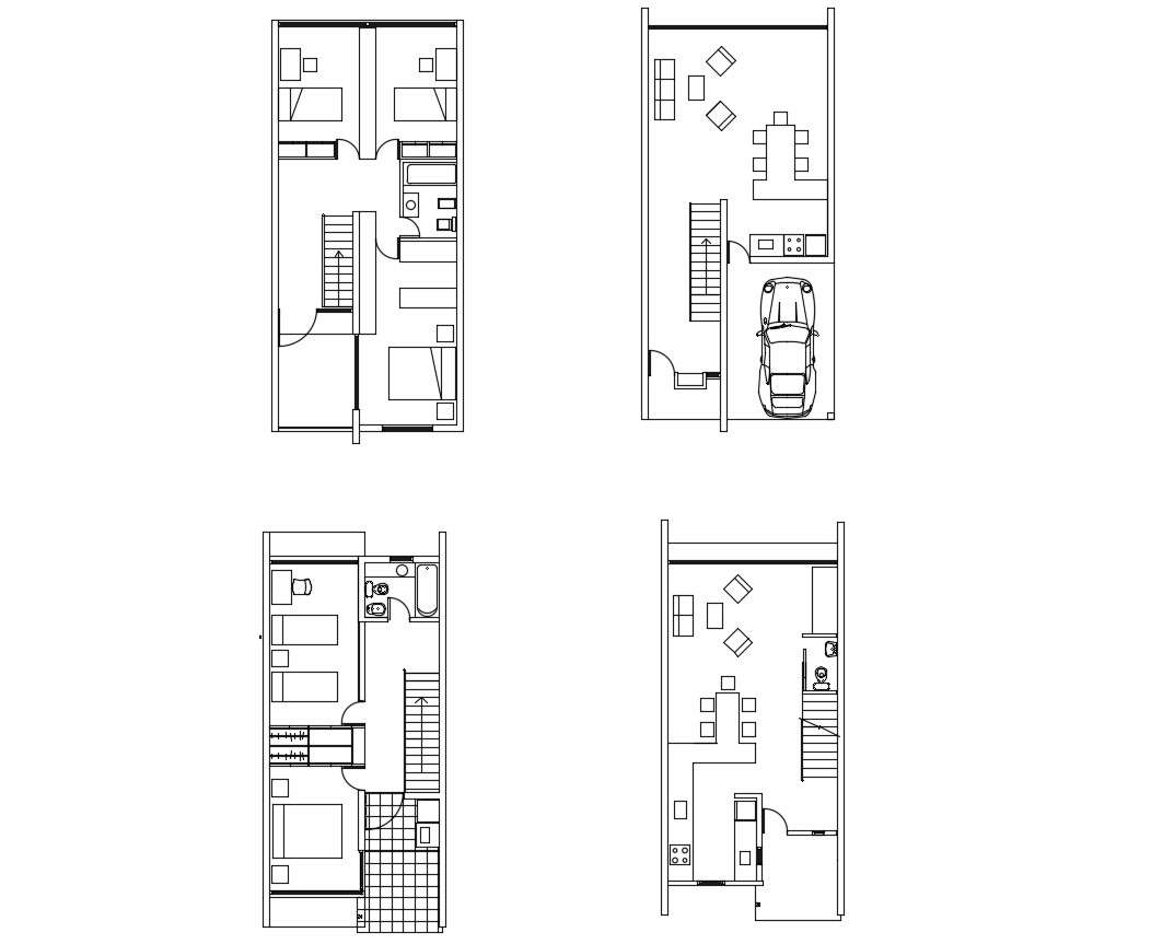 Floor plan of the residential house in AutoCAD