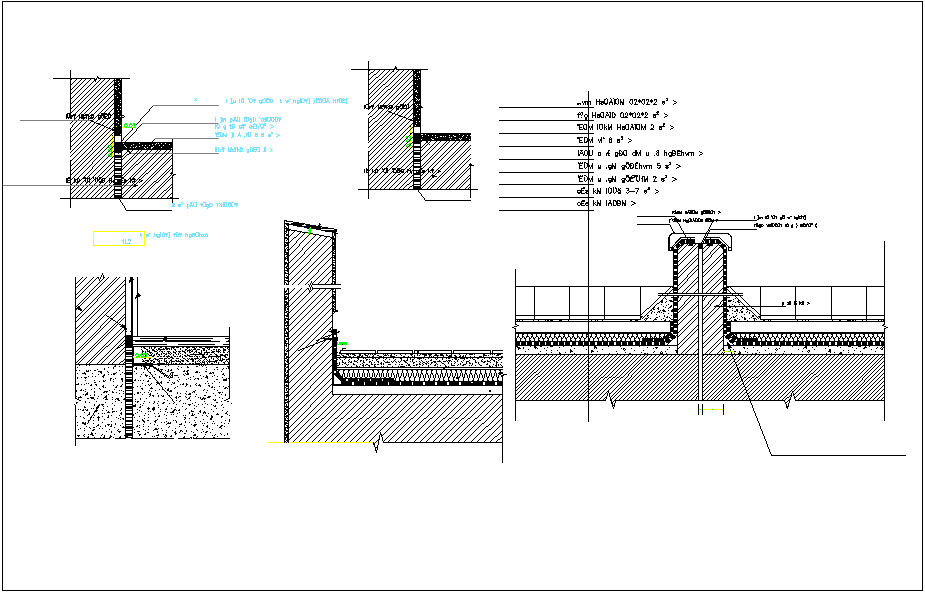Floor slab cross section view detail dwg file