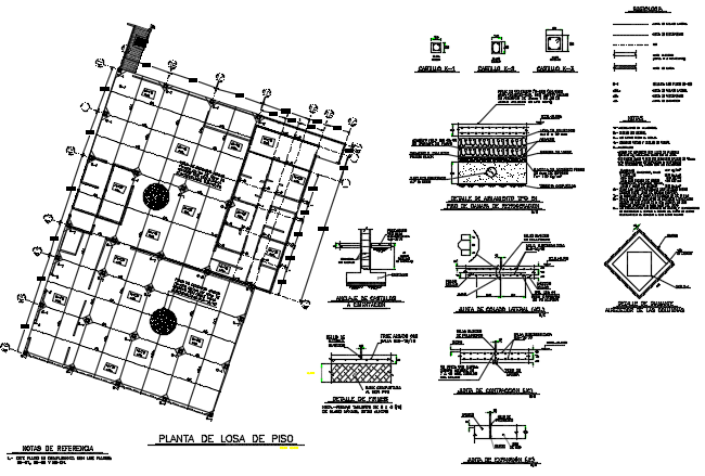 Floor slab plan detail dwg file