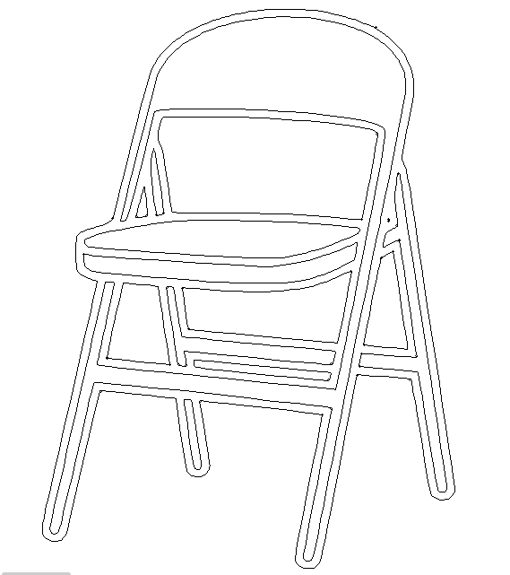 Folding Chair 2D Layout Drawing in DWG Format for Use