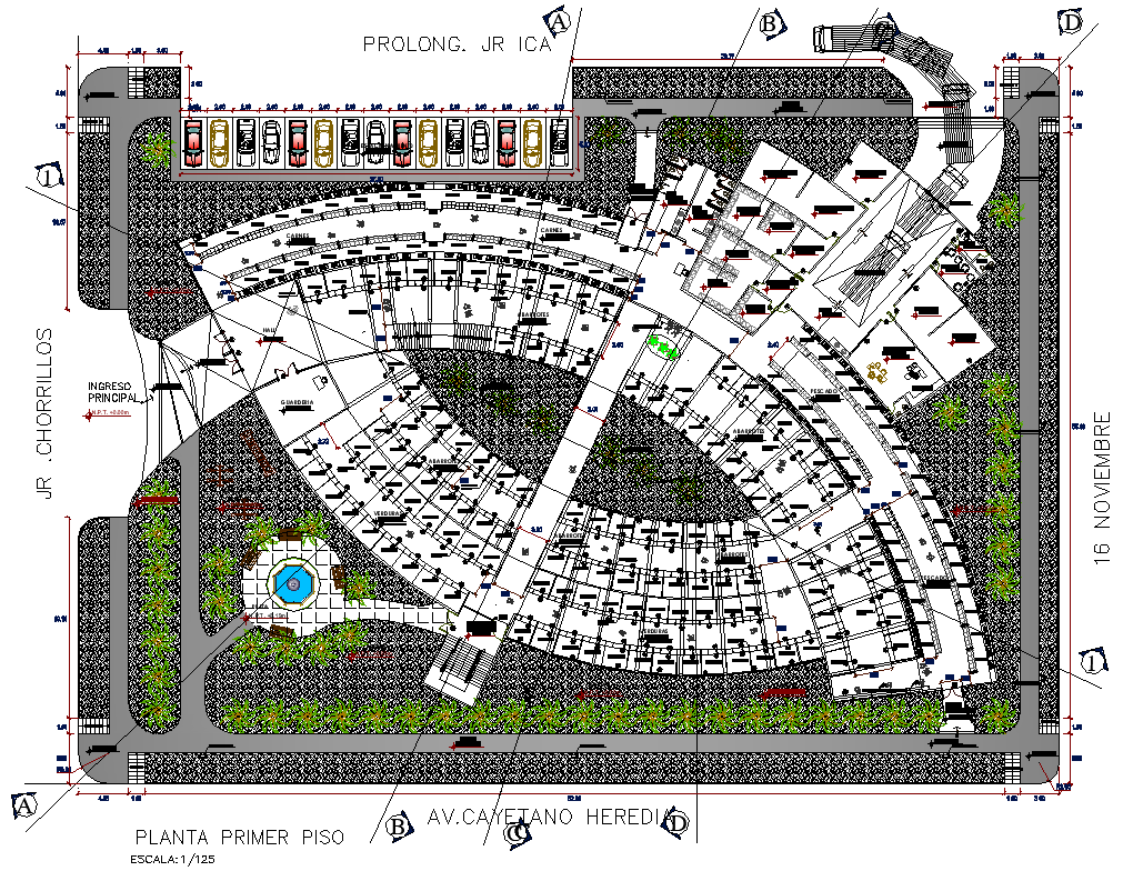 Food market plan autocad file