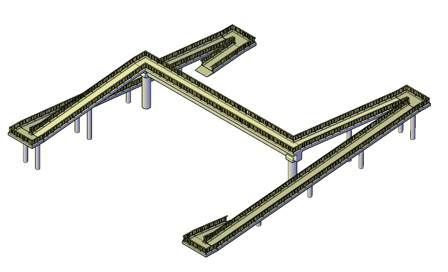 Foot-bridge design plan detail dwg file.