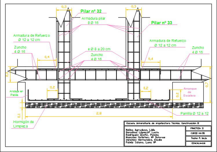 Footing  detail section drawing. 