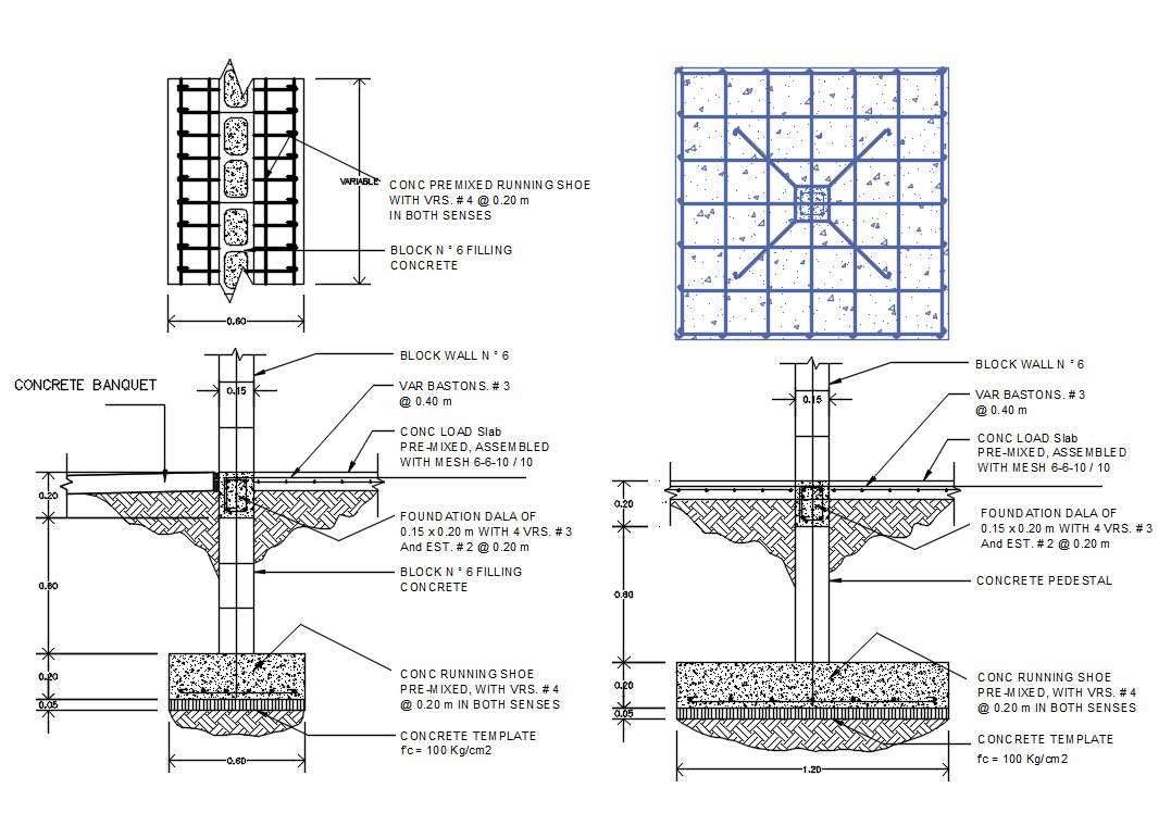 Footing Foundation Plan AutoCAD File