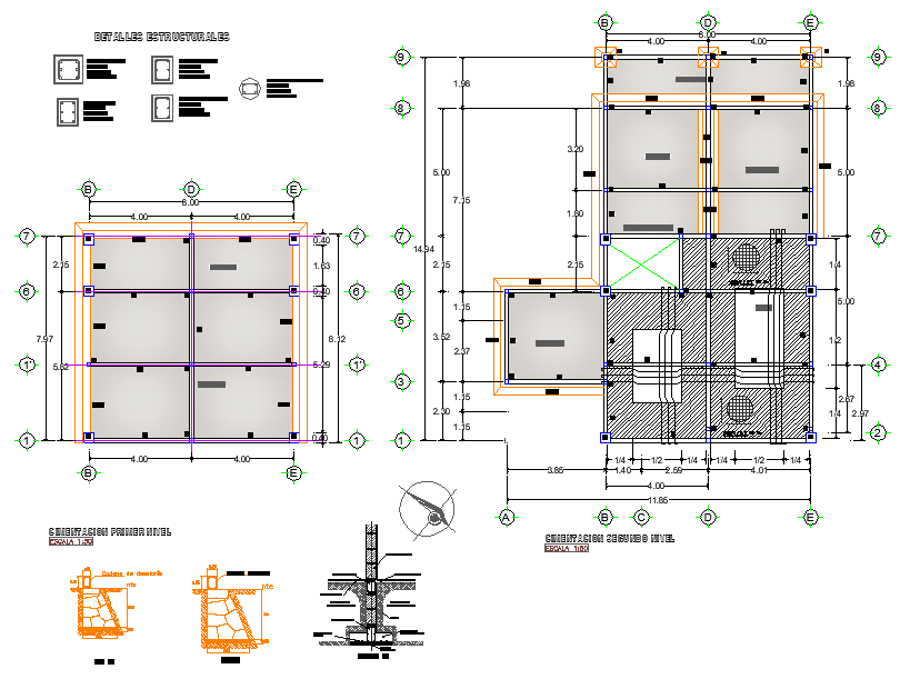 Footing plan and section layout file