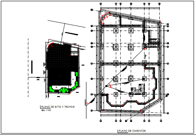 Footing plan detail dwg file