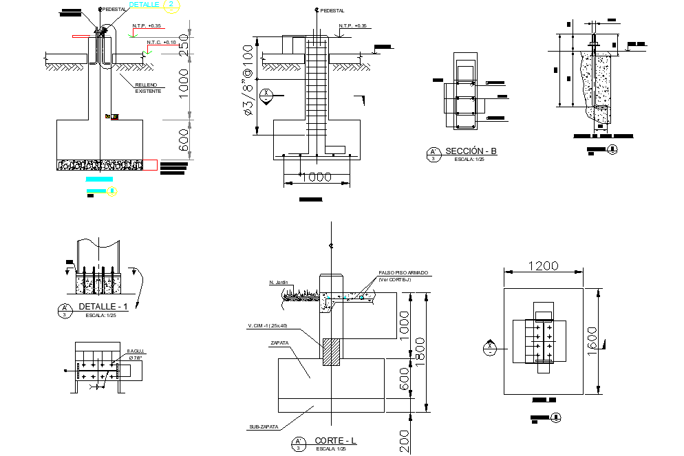 Footing section detail