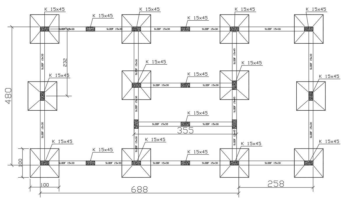 Footing Layout Plan in AutoCAD 2D Drawing DWG CAD File