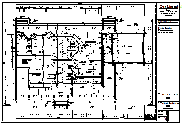Foundation layout design drawing of bungalow design drawing